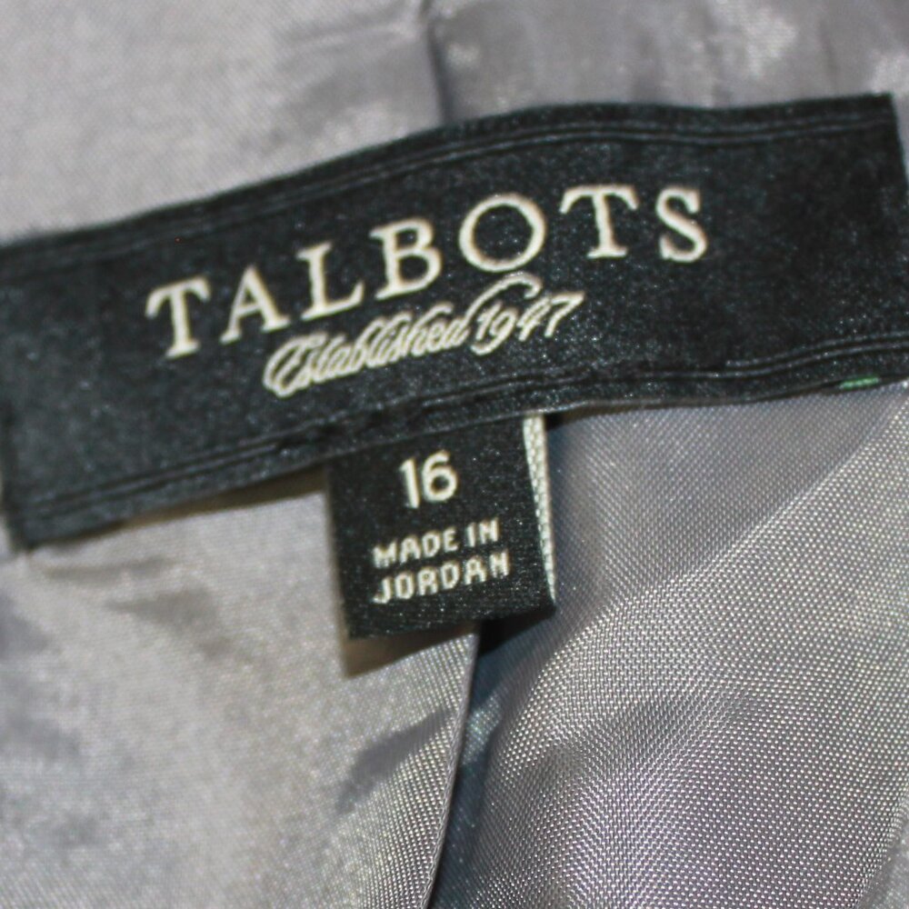 #503 Talbots Grey Dress Jacket Blazer Size 16 - Picture 8 of 9